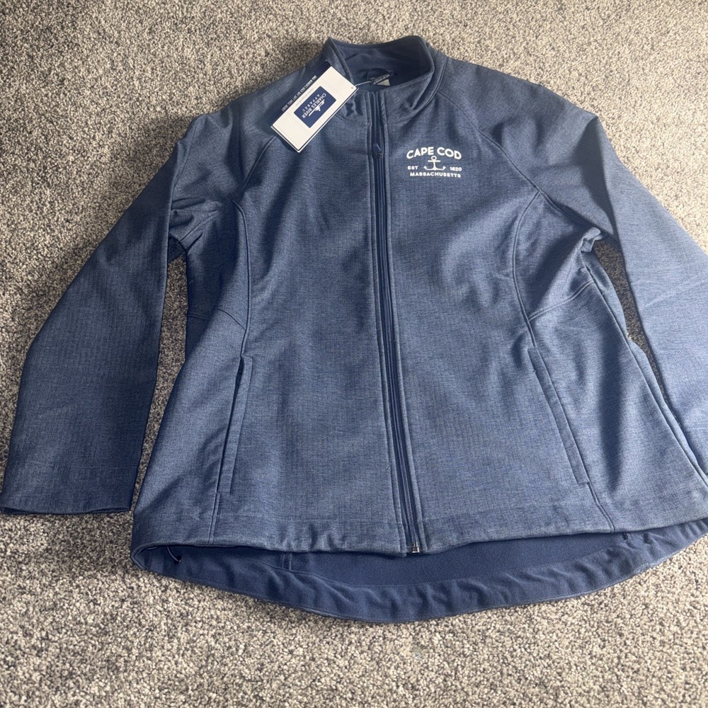Charles River Apparel Navy Melange‎ Cape Cod Massachusetts Jacket Womens